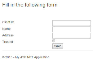 Fill in this form and click Save, the application would save this client's information. 